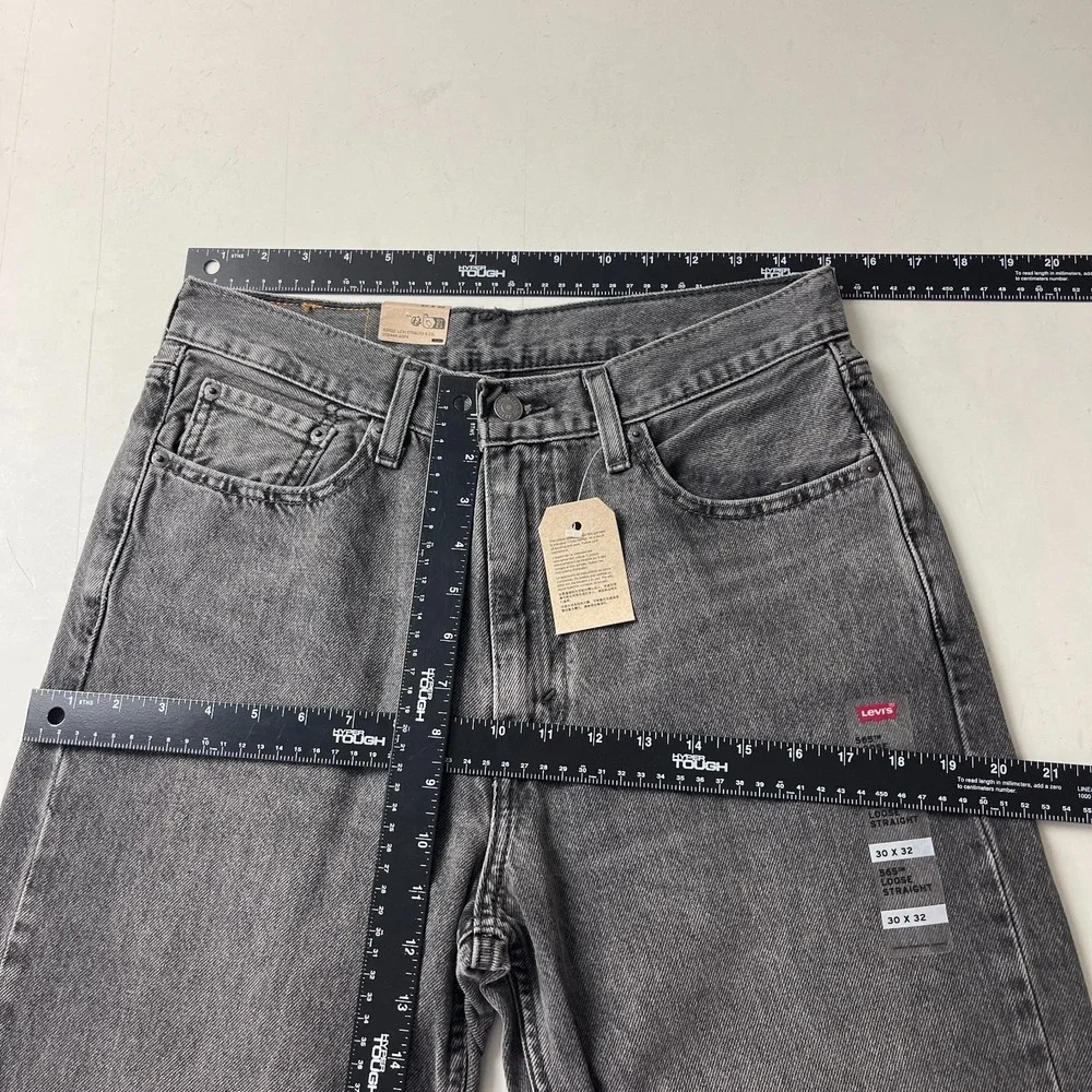 Levis Jeans Mens 30x32 Gray 565 Loose Straight Denim Y2K Grunge Skate Baggy 90s